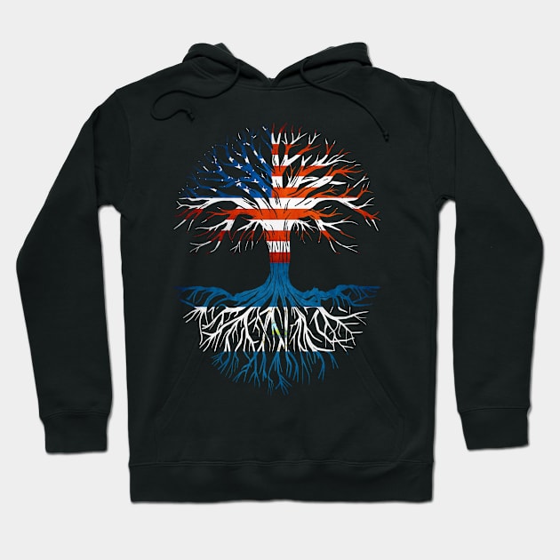 American Grown Nicaraguan Roots Tree Nicaragua Flag Usa Flag Hoodie by Henry jonh